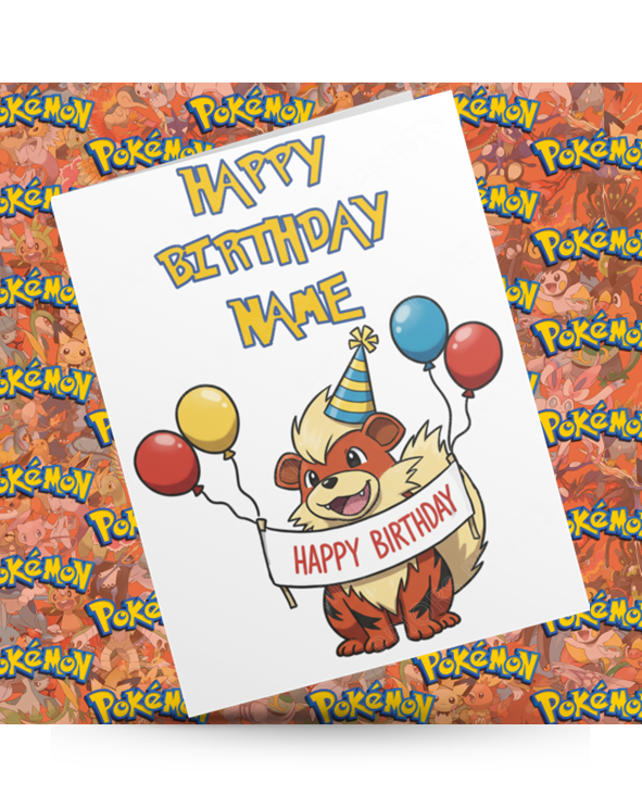 Pokemon Personalised Birthday Card