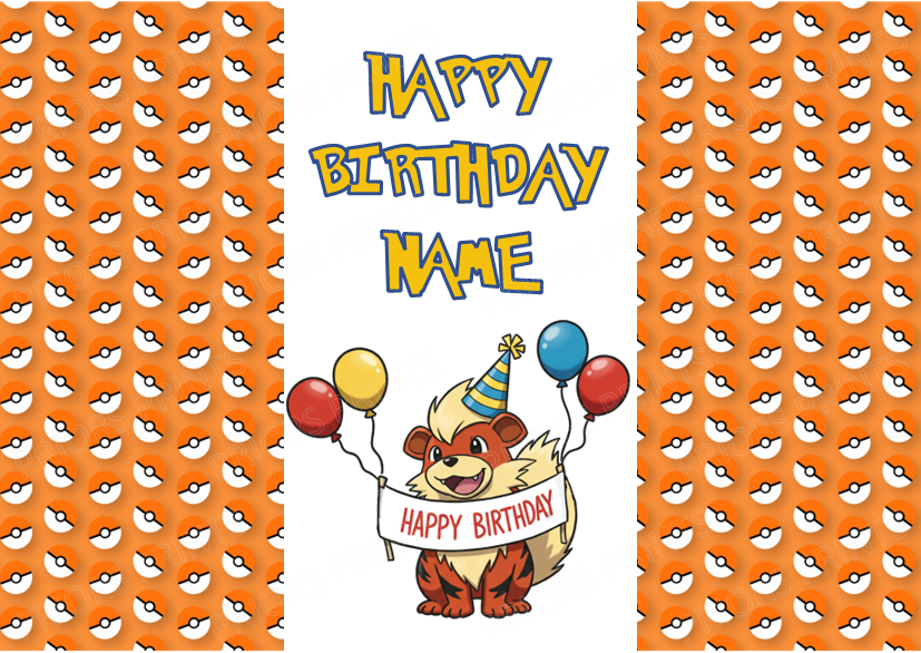 Pokemon Personalised Birthday Chocolate Bar Wrapper