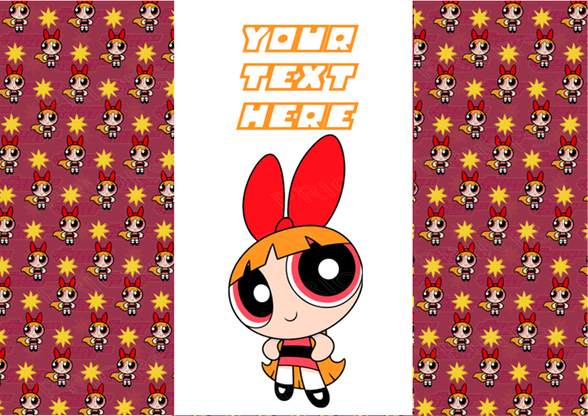 Powerpuff Girls Chocolate Bar Wrappers- To add own Text