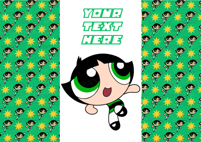 Powerpuff Girls Chocolate Bar Wrappers- To add own Text