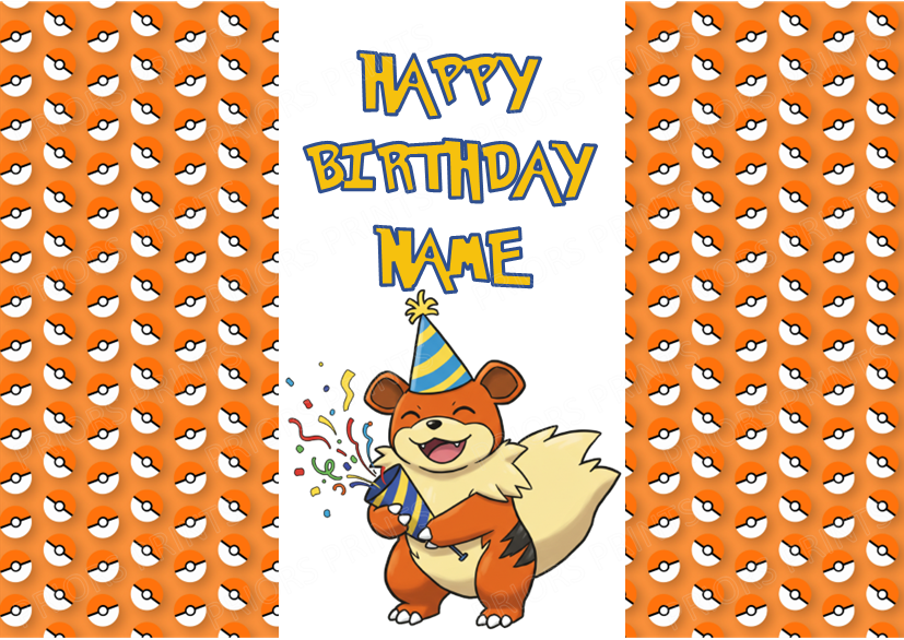 Pokemon Personalised Birthday Chocolate Bar Wrapper