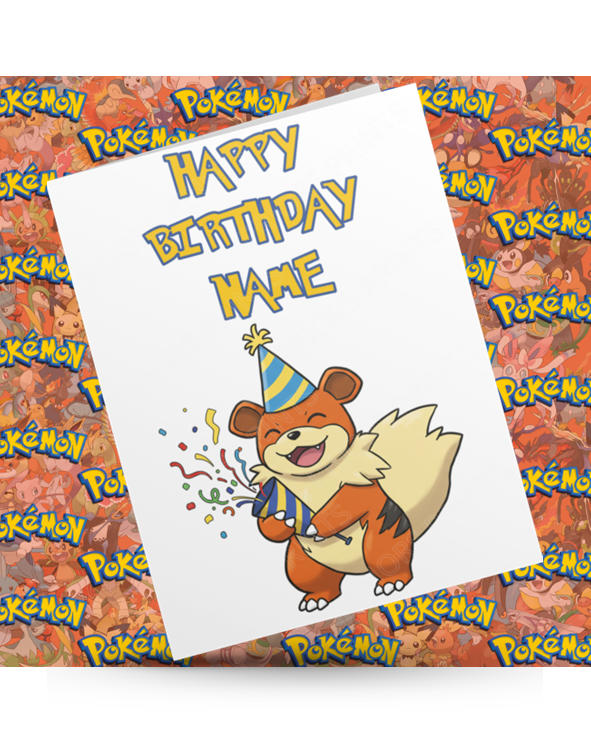 Pokemon Personalised Birthday Card