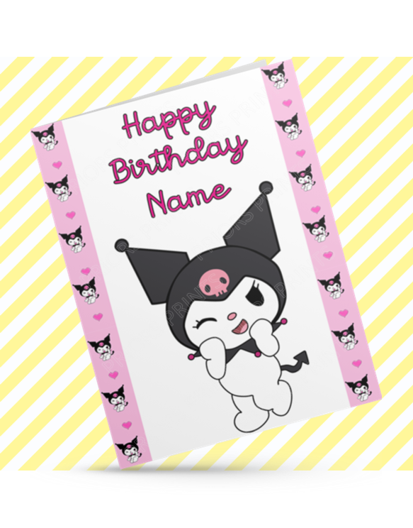 Kuromi Personalised Birthday Card (Sanrio- Hello Kitty & Friends)