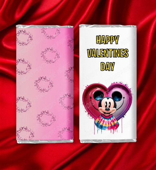 Mickey Mouse Valentines Chocolate Bar Wrappers