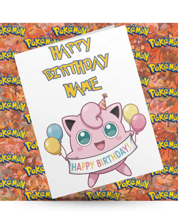 Pokemon Personalised Birthday Card