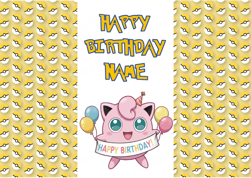 Pokemon Personalised Birthday Chocolate Bar Wrapper