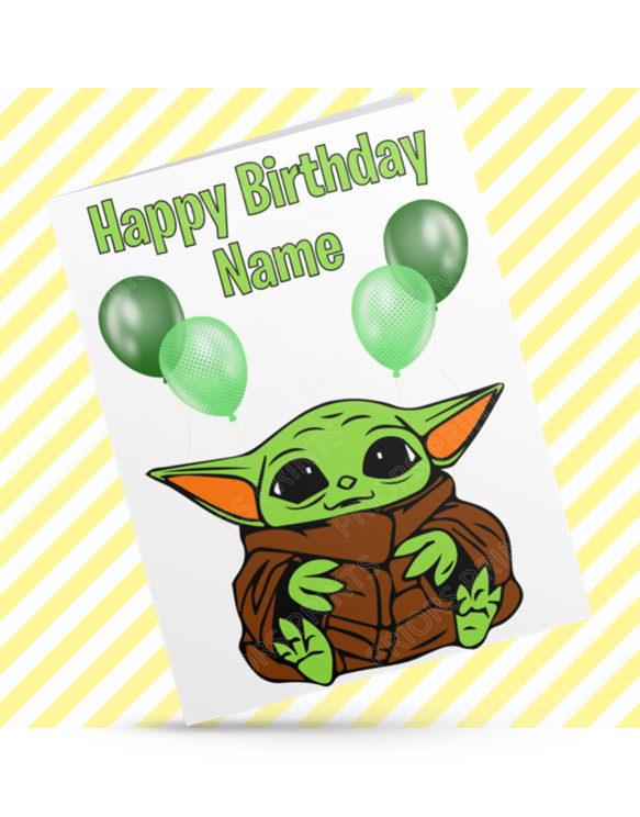 Grogu Personalised Birthday Card