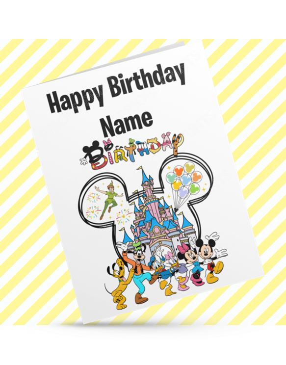 Disney Characters Personalised Birthday Cards
