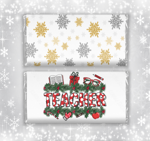 Teacher Christmas Chocolate Bar Wrapper