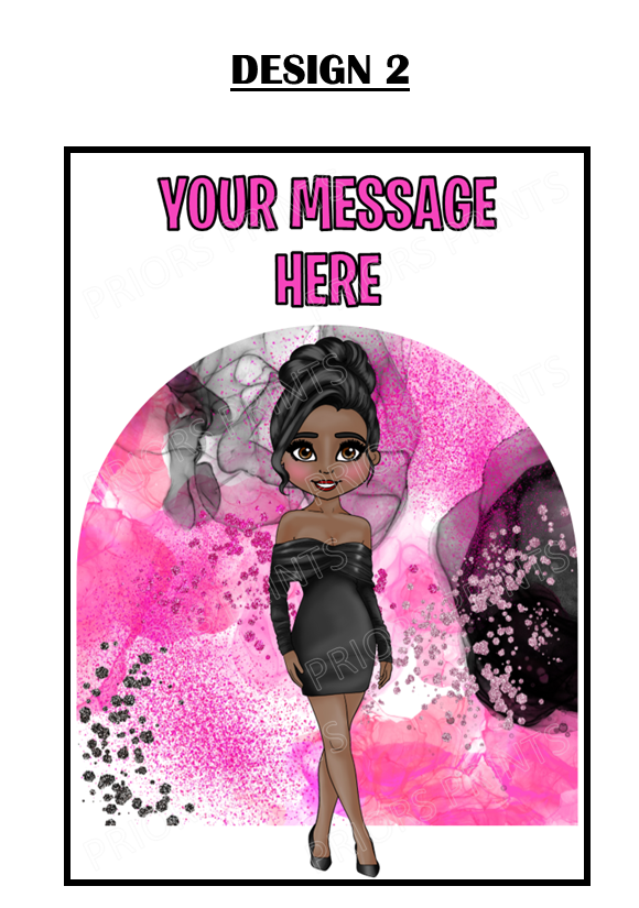 Black Dress & Stiletto Female Personalised Card For Any Occasion