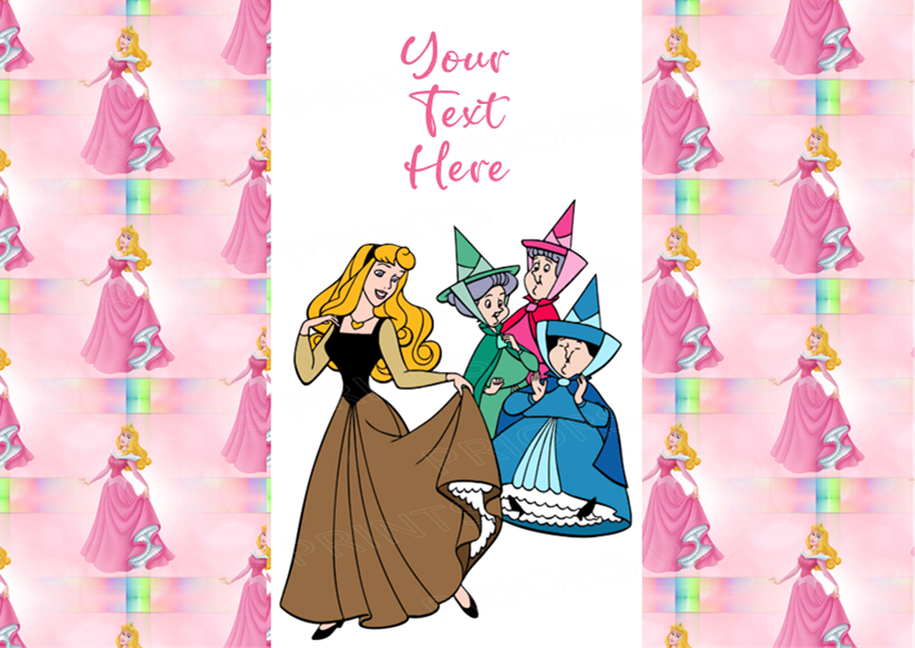 Sleeping Beauty Chocolate Bar Wrappers- To add own Text