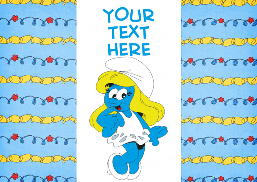 Smurfs Chocolate Bar Wrappers- To add own Text