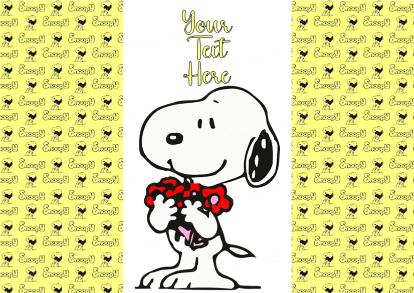 Snoopy Chocolate Bar Wrappers- To add own Text