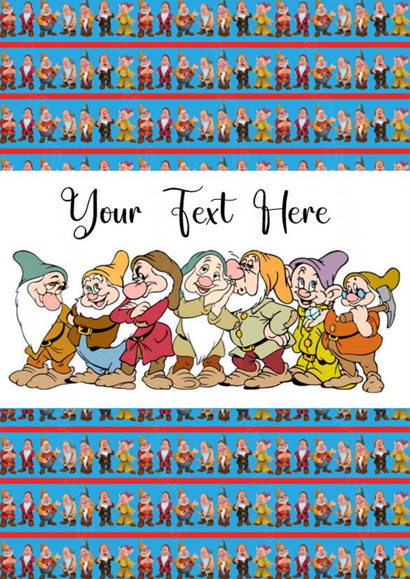 Snow White Chocolate Bar Wrappers- To add own Text