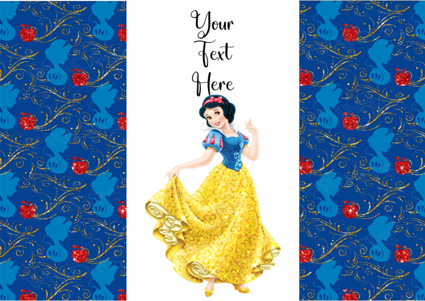 Snow White Chocolate Bar Wrappers- To add own Text