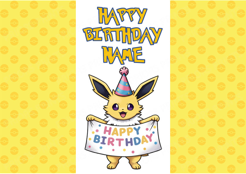Pokemon Personalised Birthday Chocolate Bar Wrapper