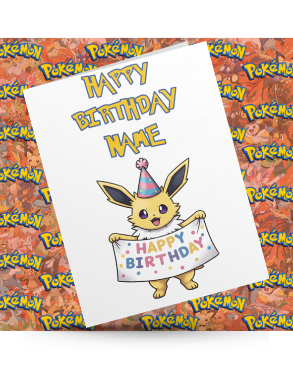 Pokemon Personalised Birthday Card