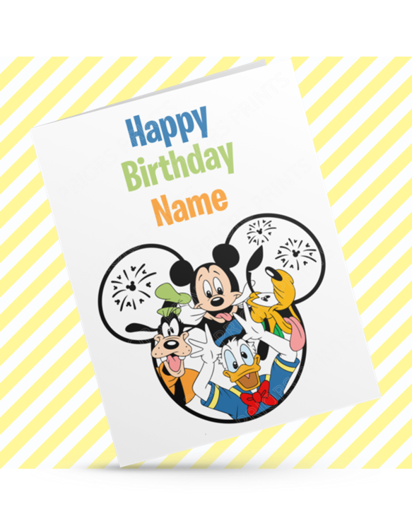 Disney Characters Personalised Birthday Cards