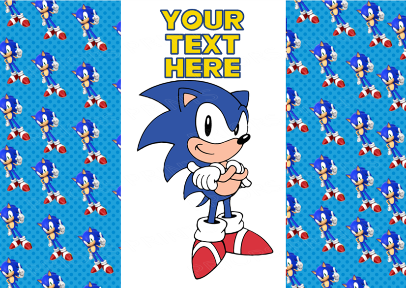 Sonic Chocolate Bar Wrappers- To add own Text