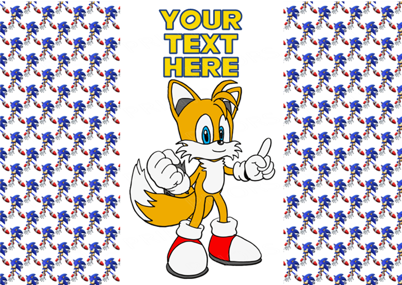 Sonic Chocolate Bar Wrappers- To add own Text