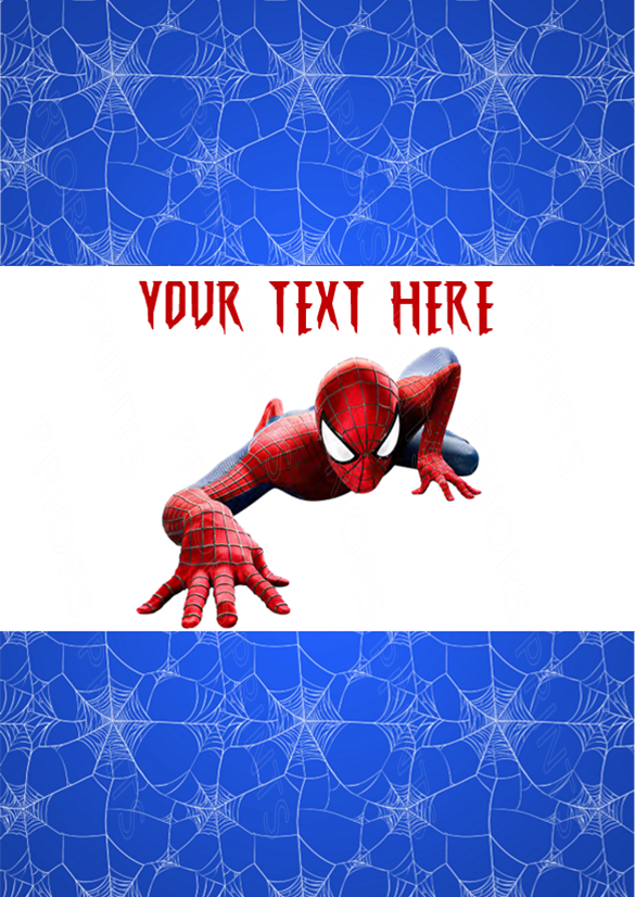 Spiderman Chocolate Bar Wrappers- To add own Text