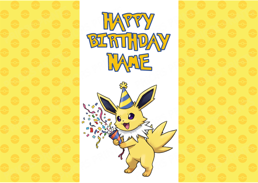Pokemon Personalised Birthday Chocolate Bar Wrapper