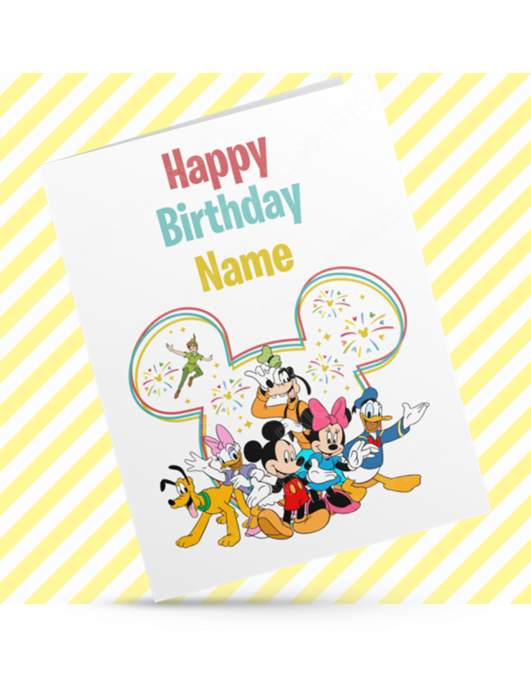 Disney Characters Personalised Birthday Cards