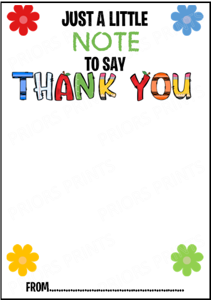 Personalised Thank You Teacher Post-it Note Gift, Teaching Assistant, Head Teacher, Key Worker, Preschool, End Of Term Gift Present