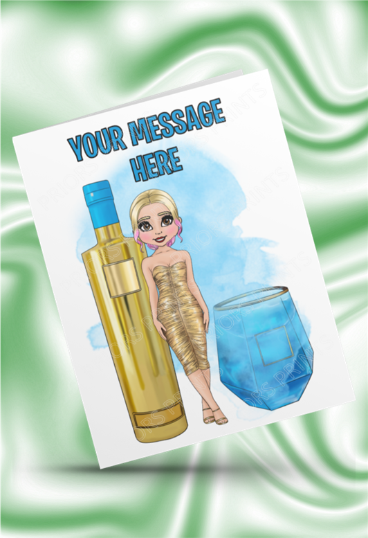 Female AU Vodka Personalised Card For Any Occasion