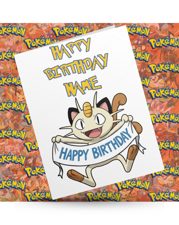 Pokemon Personalised Birthday Card