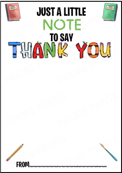 Personalised Thank You Teacher Post-it Note Gift, Teaching Assistant, Head Teacher, Key Worker, Preschool, End Of Term Gift Present