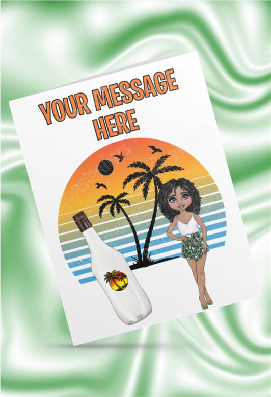 Female Malibu Personalised Card For Any Occasion