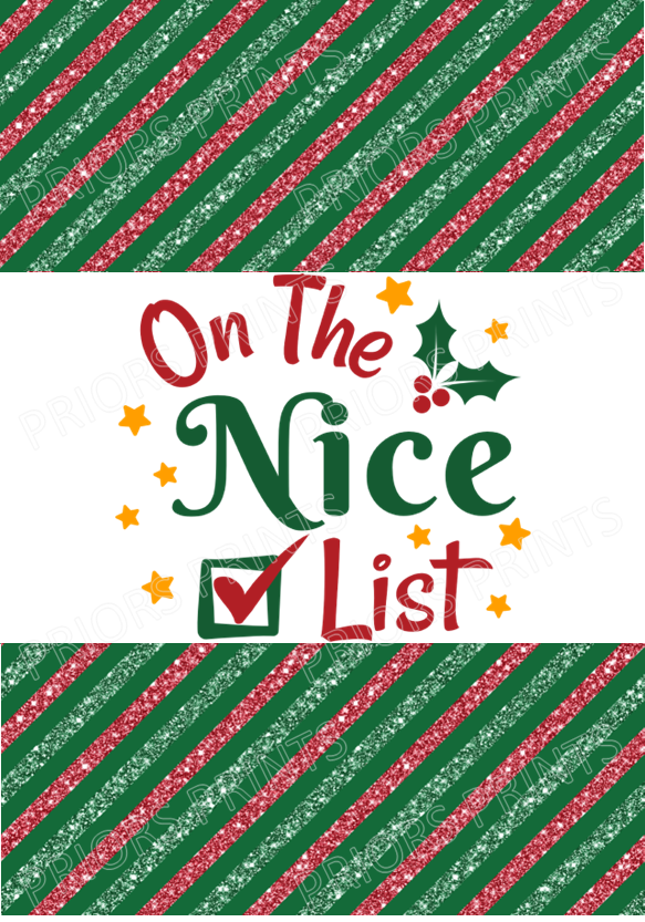 Naughty or Nice List Christmas Chocolate Bar Wrapper
