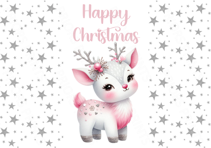 Light Pink & Silver Christmas Chocolate Bar Wrapper