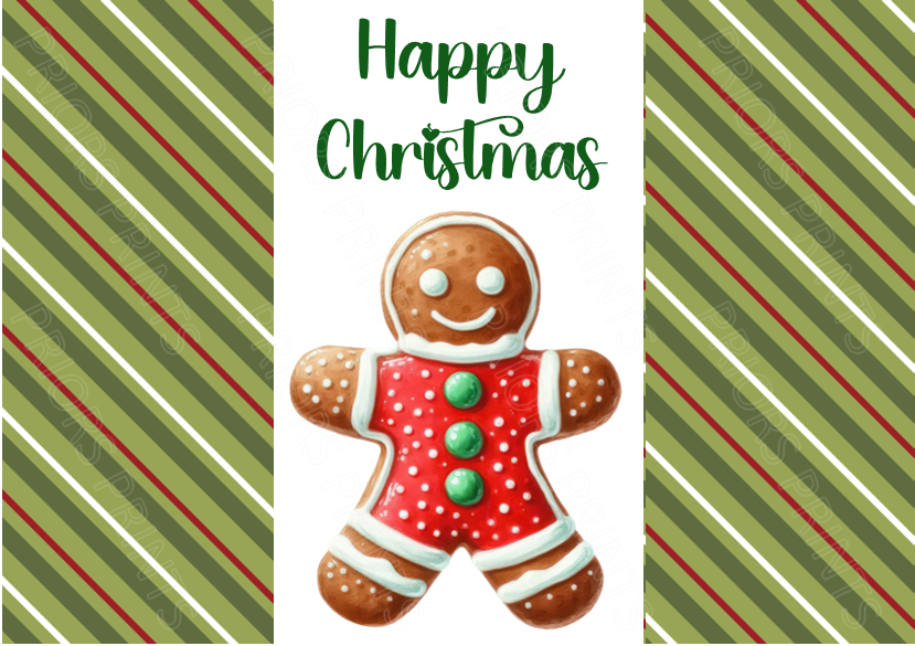 Red & Green Christmas Chocolate Bar Wrapper