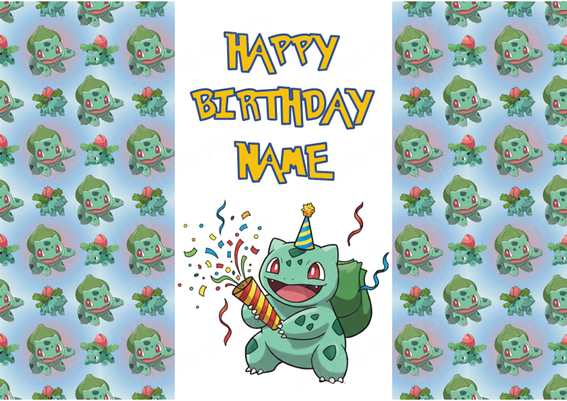 Pokemon Personalised Birthday Chocolate Bar Wrapper