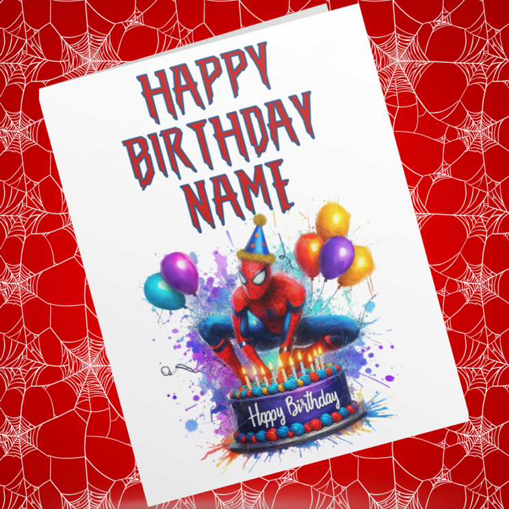 Spiderman Personalised Birthday Cards
