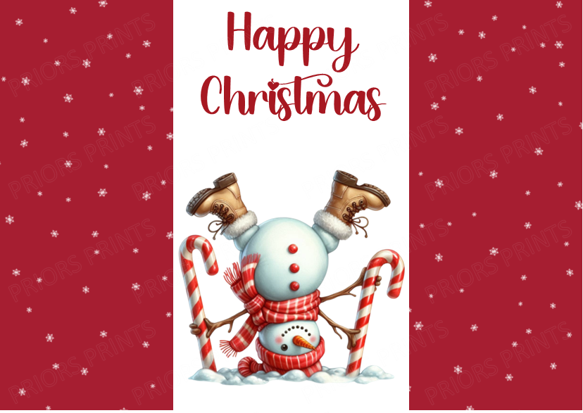Funny Snowman Christmas Chocolate Bar Wrapper