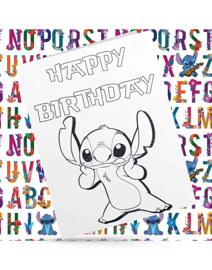Stitch Colour Your Own Birthday Card