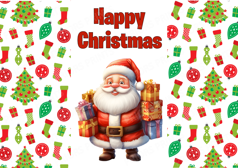 Younger Child Santa & Rudolph Christmas Chocolate Bar Wrapper- Matches Santa Letter, Certificates & Scratch Cards