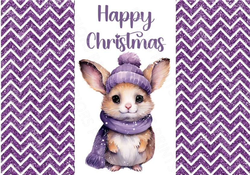 Purple Christmas Chocolate Bar Wrapper