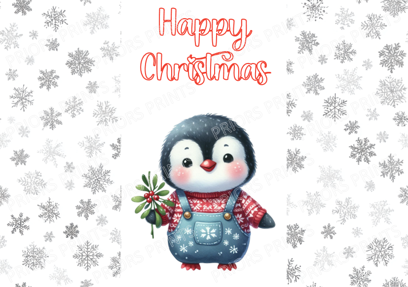 Cute Penguin Christmas Chocolate Bar Wrapper