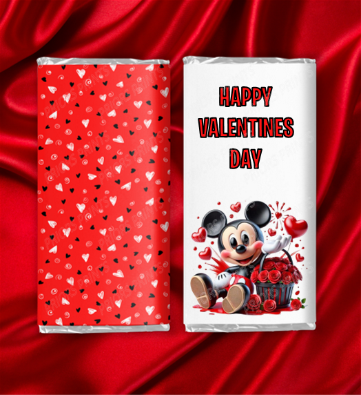 Mickey Mouse Valentines Chocolate Bar Wrappers