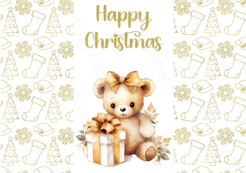Gold Christmas Chocolate Bar Wrapper