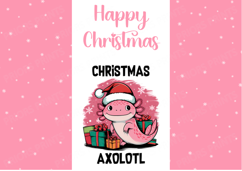 Axolotl Christmas Chocolate Bar Wrapper