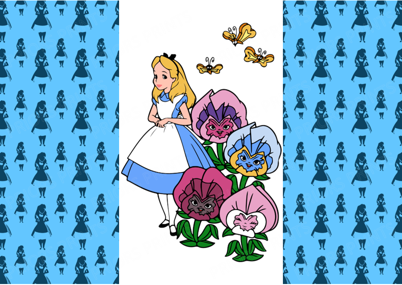 Alice in Wonderland Chocolate Bar Wrapper- Plain (No Text)