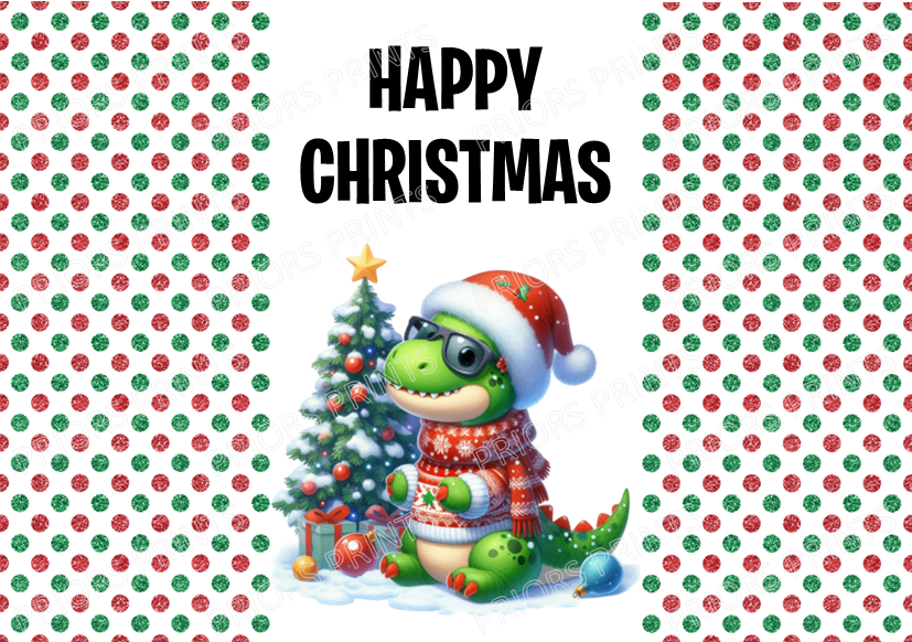 Cute Dinosaur Christmas Chocolate Bar Wrapper