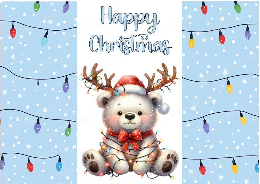 Cute Animals in Christmas Lights Chocolate Bar Wrapper
