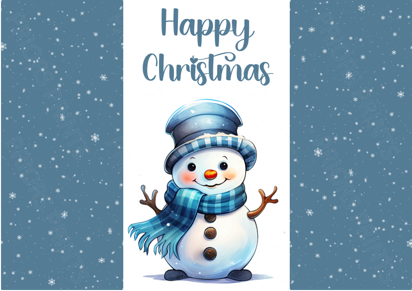 Blue Christmas Chocolate Bar Wrapper