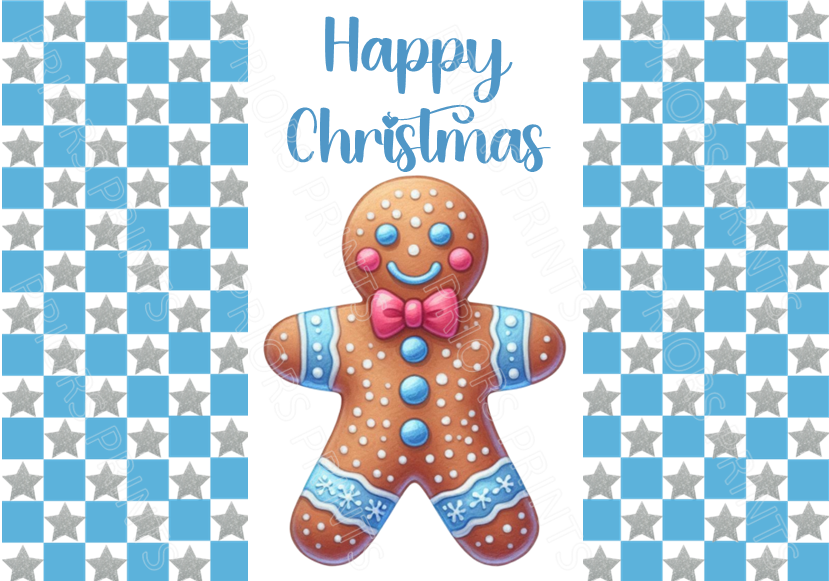 Light Blue & Pink Christmas Chocolate Bar Wrapper